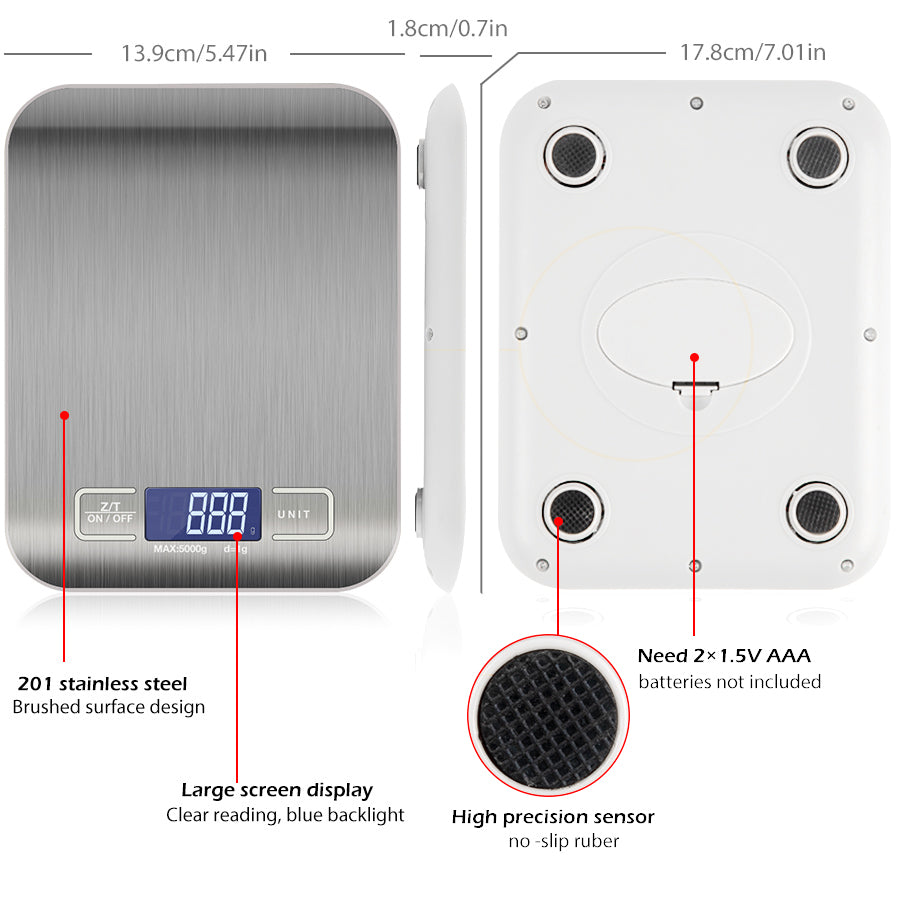 Digital Kitchen Scale - 5 KG / 11 lb